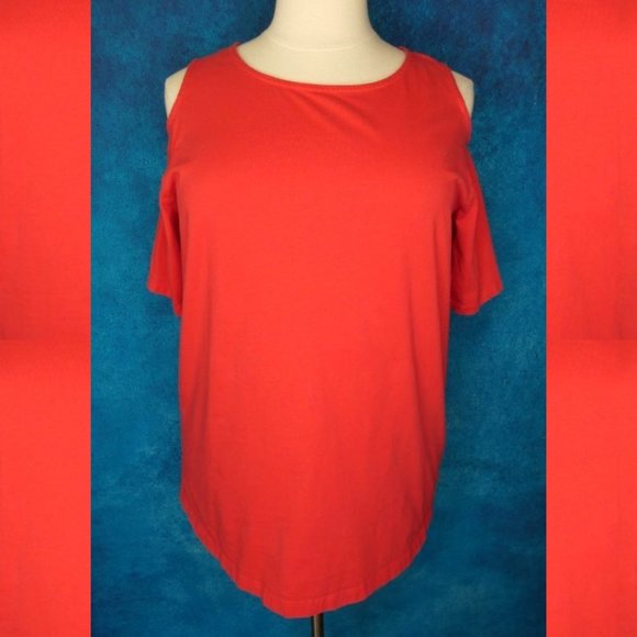 Roaman's Coral Cold Shoulder Top Size 22/24 - Picture 2 of 8